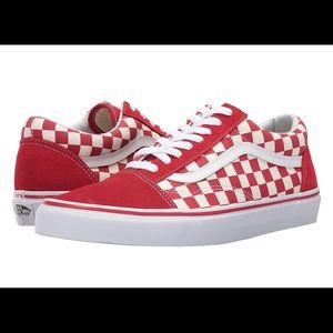 Red old school checkered Vans